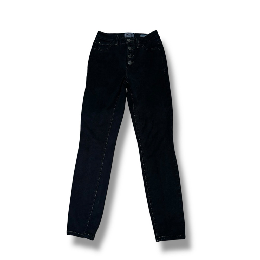 Vintage Y2K Guess Originals Women's High Rise Skinny Jeans Black Button Fly‎ 40